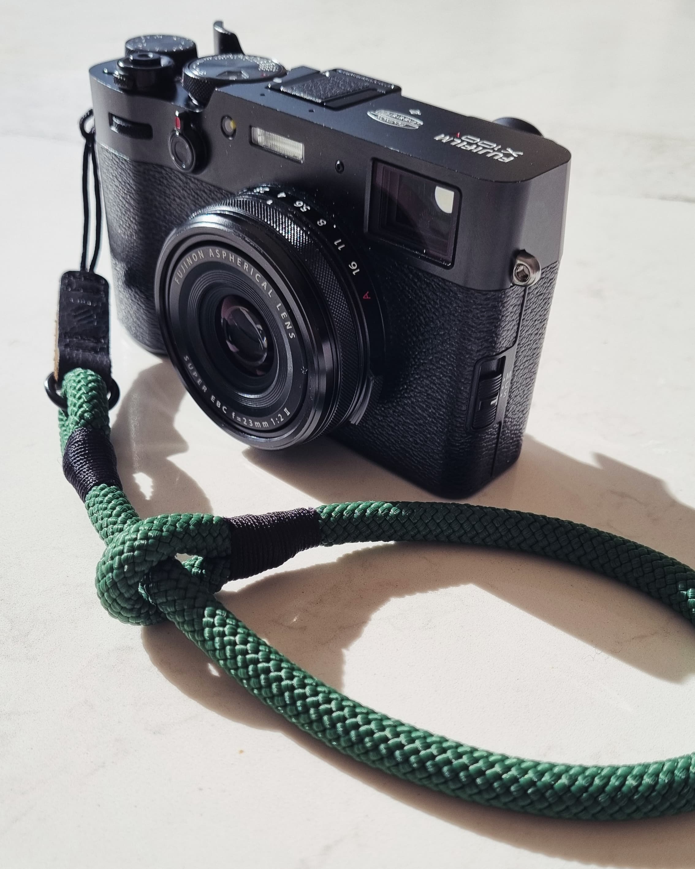 Fuji x100v Camera with Langly Camera Strap